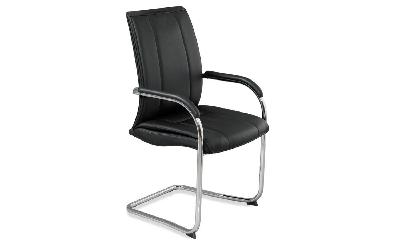 kookaburra visitor chair - synthetic leather black cantilever base 