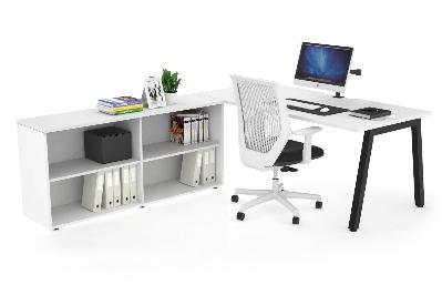 quadro a executive setting - black frame [1600l x 800w with cable scallop] 