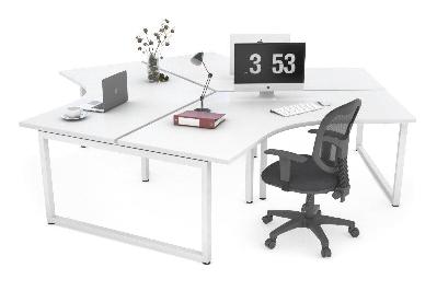 quadro loop leg 3 person 120 degree office workstations 