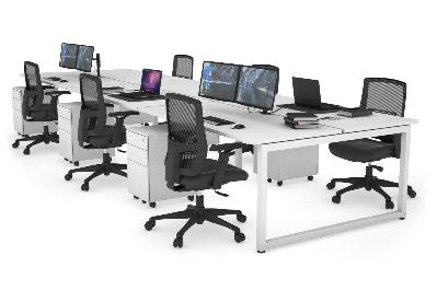 quadro loop legs 6 person office workstation [1200l x 700w] 
