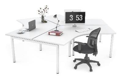 quadro square leg 3 person 120 degree office workstations 