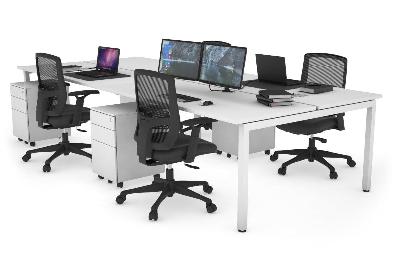 quadro square legs 4 person office workstation [1200l x 700w] 