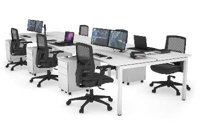 quadro square legs 6 person office workstation [1200l x 700w] 