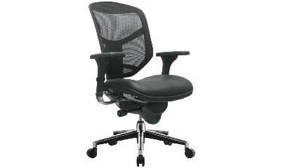 smile and enjoy executive office chair medium back with leather seat - with arms 