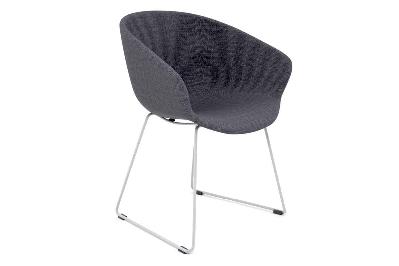 teddy fabric tub chair - sled base 