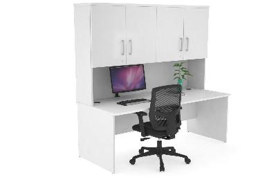 uniform panel desk - hutch with doors 