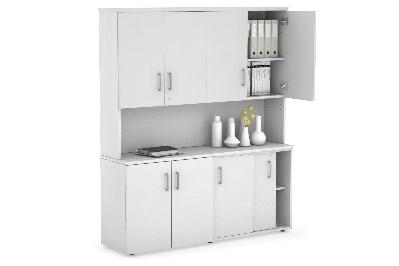 uniform sliding 2 door credenza and small 2 door cupboard unit - hutch with doors 