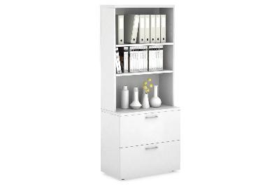 uniform small drawer lateral filing cabinet with open hutch [ 800w x 750h x 450d] 