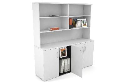 uniform small storage cupboard with open hutch [1600w x 750h x 450d] 