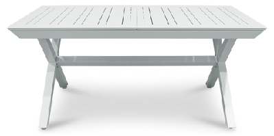 caribbean outdoor extension table in white aluminium 