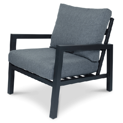 san sebastian outdoor armchair in gunmetal with platinum olefin cushions 