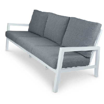 san sebastian 3 seater in arctic white with platinum olefin cushions 