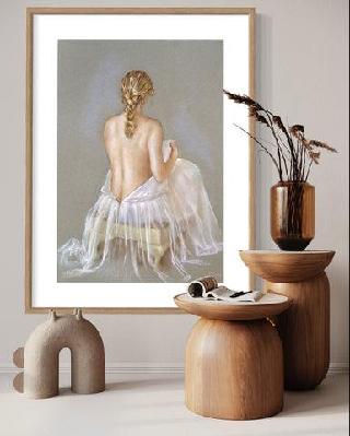 tess - fine art prints a3 - 420 x 297mm / 420gsm satin canvas / stretched with black timber frame 