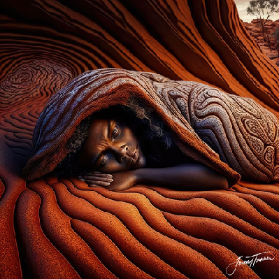 the earth diver - fine art prints 61 x 61cm / 420gsm satin canvas / 4.5cm float timber frame - white 