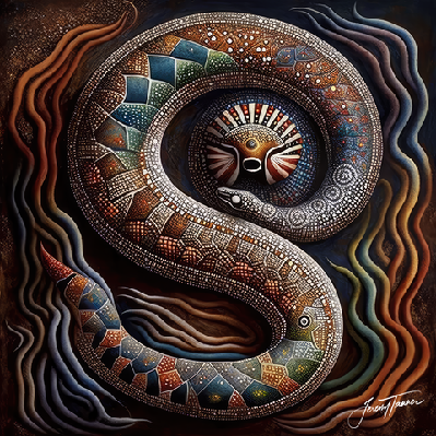 the rainbow serpent - fine art prints 91.5 x 91.5cm / 420gsm satin canvas / stretched on canadian spruce pine 