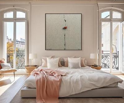 scarlet tanager - fine art print - limited edition 91 x 91cm / 420gsm satin canvas / stretched with natural timber frame