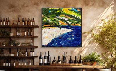 tropical - fine art print - limited edition 140 x 140cm / 420gsm satin canvas / stretched with white timber frame