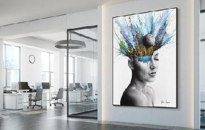 the moon for you 91 x 122cm / 420gsm canvas / stretched with black timer float frame