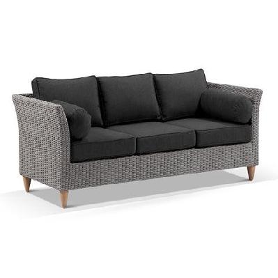 carolina 3 seater outdoor wicker lounge 3 seats / brushed grey / denim grey 