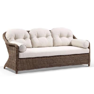 plantation outdoor wicker 3 seater rattan lounge 3 seats / brushed wheat / cream 