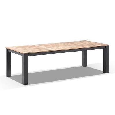 balmoral 2.5m outdoor aluminium teak top dining table 2.5m / white 