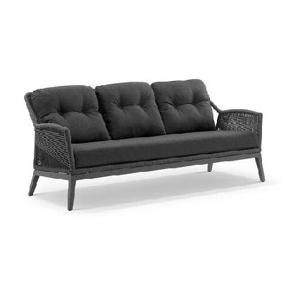 hugo 3 seater outdoor aluminium and rope lounge 3 seats / white / cream rope w/ cream 