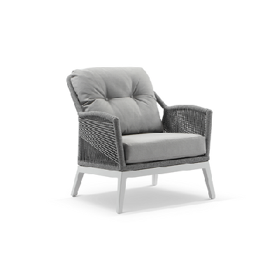 hugo 1 seater outdoor aluminium and rope lounge chair 1 seat / white / cream rope w/ cream 