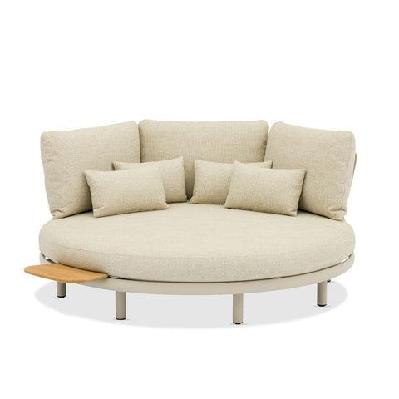 aspen outdoor round aluminium daybed sand / ivory 