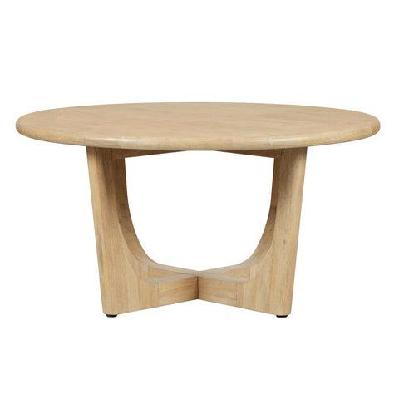 bateau bay indoor round timber coffee table warm wheat 
