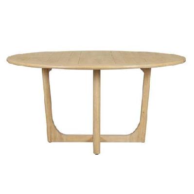 bateau bay 1.6m round indoor timber dining table warm wheat