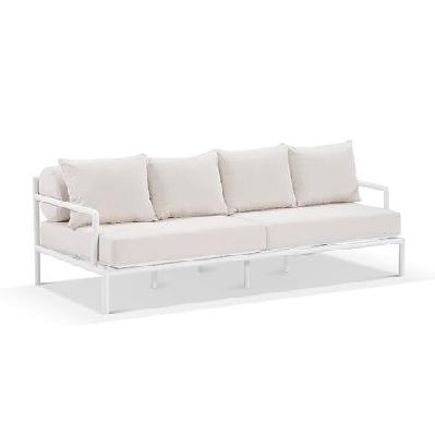 capella 3 seater outdoor aluminium lounge in sunbrella white / sunbrella canvas canvas 