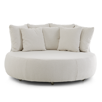 catalina outdoor aluminium round daybed white / ivory 