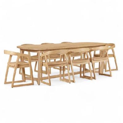 kingscliff 8 seater rectangle indoor timber dining table and chairs setting walnut 
