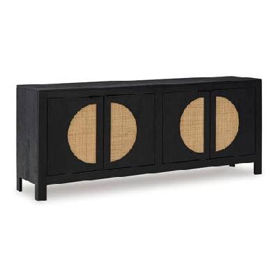 hendrix indoor timber and rattan buffet sideboard 