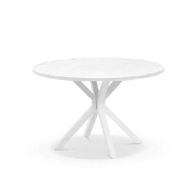 houston outdoor 1.2m round aluminium dining table charcoal 