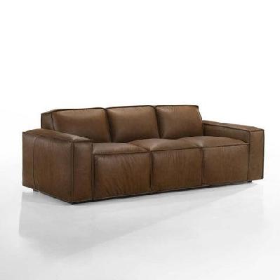 richmond 3 seater indoor leather lounge sofa chocolate 