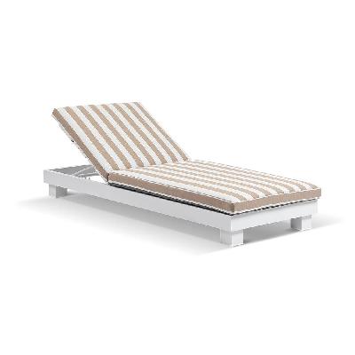 santorini aluminium sun lounge with sunbrella cushion light oak / sunbrella canvas canvas 
