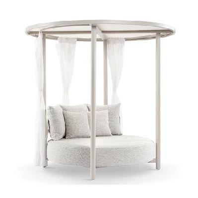 malibu outdoor aluminium round cabana daybed light dune / sandstone 