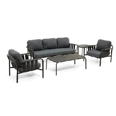 mornington outdoor 3+1+1 lounge setting with coffee table and side table midnight 