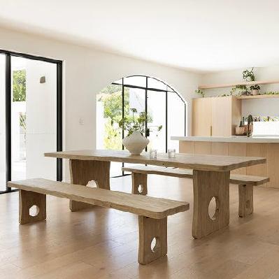norah indoor 2.7m timber dining setting with benches 