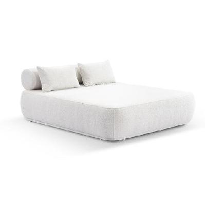 norfolk outdoor aluminium double sun lounge daybed white / boucle cream 