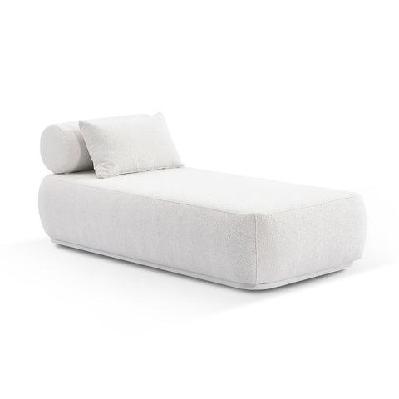 norfolk outdoor aluminium single sun lounge white / boucle cream 