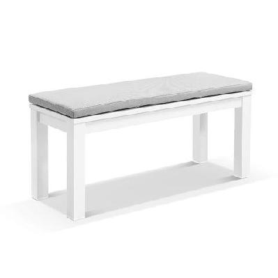 santorini outdoor 1.1m aluminium bench seat white / textured olefin grey 