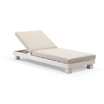 santorini aluminium sun lounge with vegan leather cushion light dune / dune vegan leather 