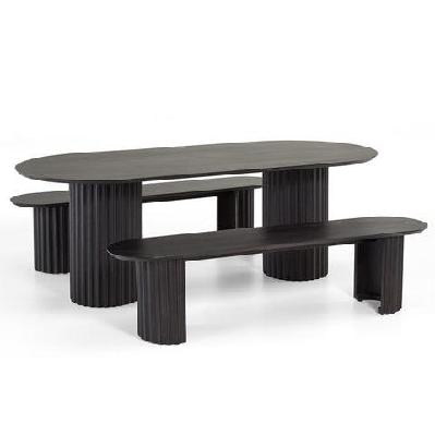 scarborough indoor 2.2m timber dining setting with benches 