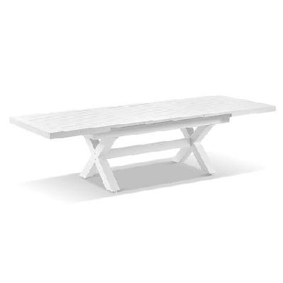 austin outdoor 2.2m - 3m extension aluminium dining table white 