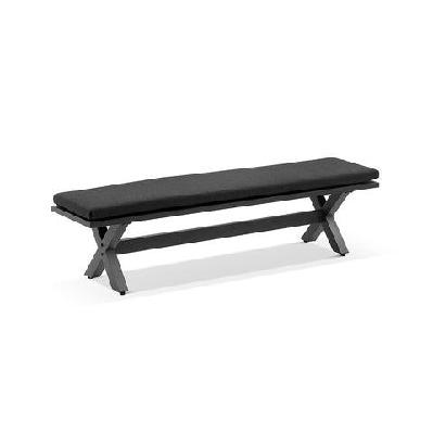 tahitian 2m outdoor aluminium bench seat white / navy stripe 