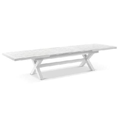 austin outdoor 3m - 3.8m extension aluminium dining table white 