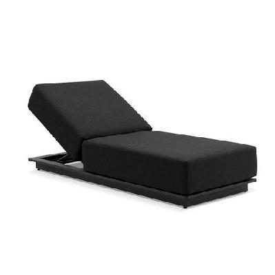 whitehaven outdoor aluminium single sun lounge charcoal / denim grey 