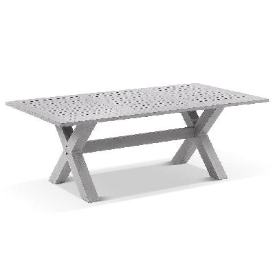 aged teak look tahitian 2.1m aluminium dining table 2.1m 